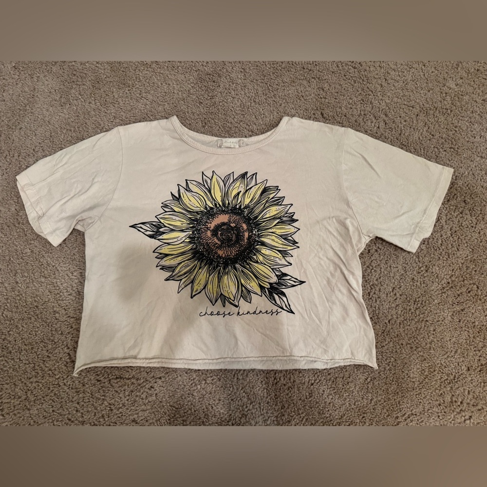 Altar'd State Cream Sunflower Tee